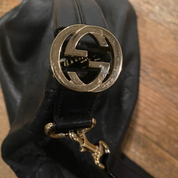 Gucci Hobo Black Leather Monogram - Picture 2 of 13